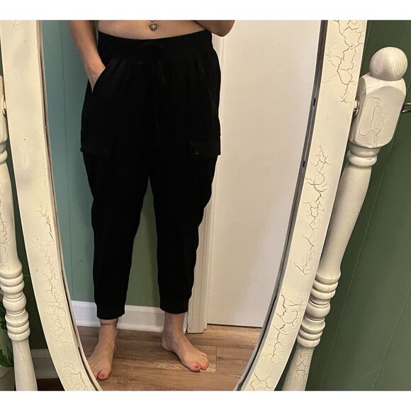 Torrid Black Cargo Jogger Pants Size 00 /M/L/Rayon Blend Stretch Women’s Casual - Picture 8 of 8